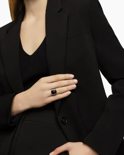 Wheaton® Ring Sterling Silver with Black Onyx and Diamonds