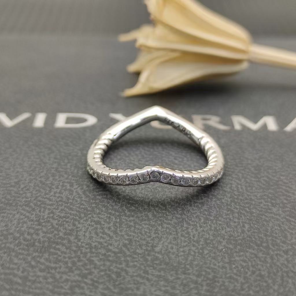 Cable Collectibles® Heart Stack Ring Sterling Silver with Pavé Diamonds