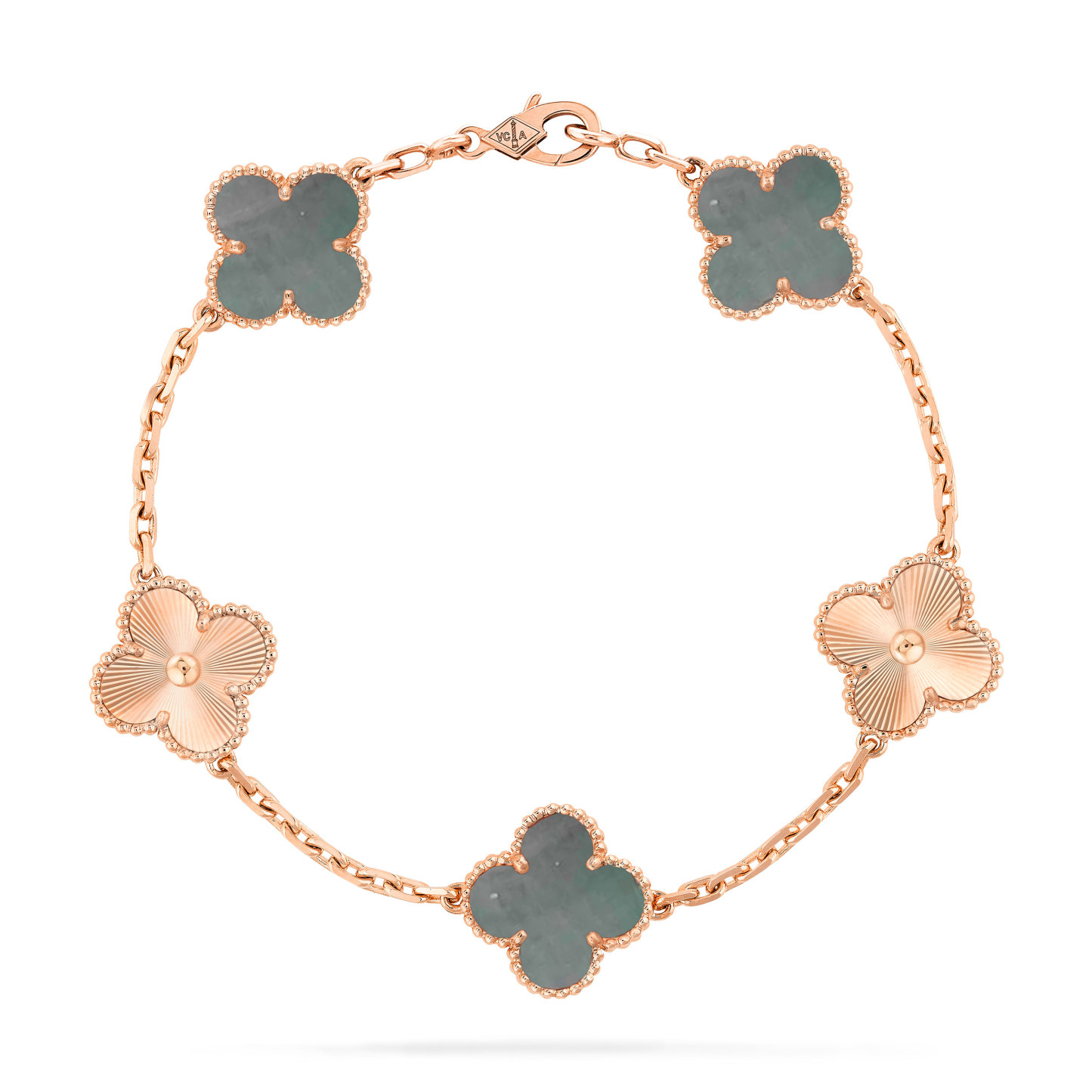 Vintage Alhambra bracelet, 5 motifs 18K rose gold