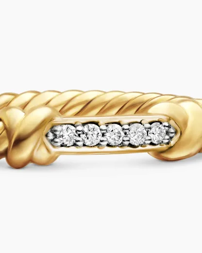 Petite Helena Wrap Band Ring 18K Yellow Gold with Diamonds