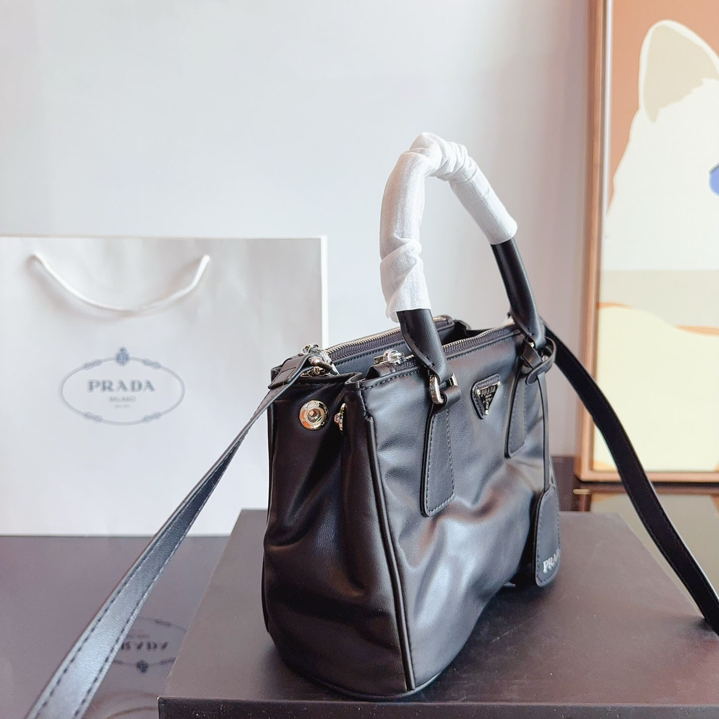 Galleria small Saffiano patent leather bag