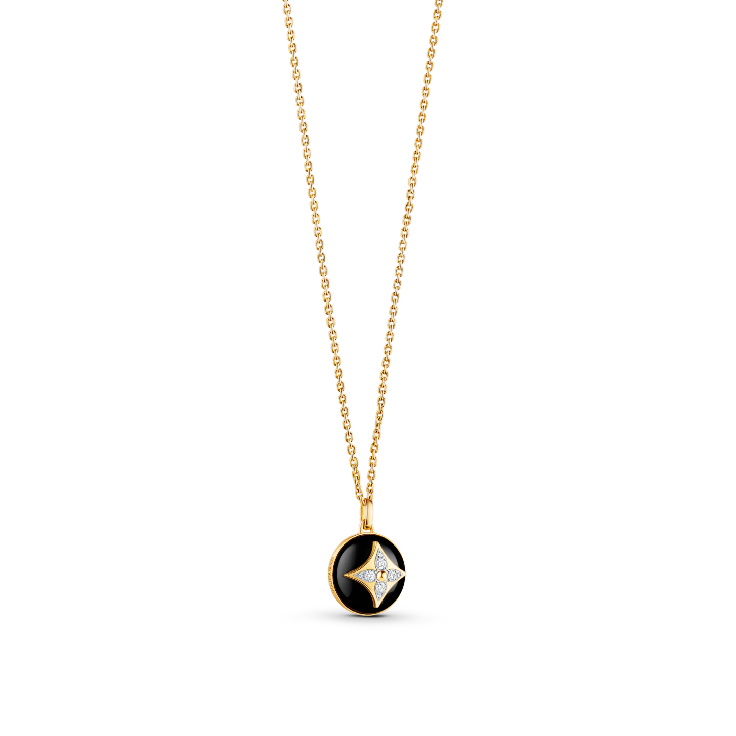 B Blossom Medallion, Yellow Gold, White Gold, Onyx And Diamonds
