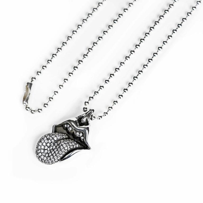 ROLLING STONES TONGUE & LIP PENDANT WITH DIAMOND