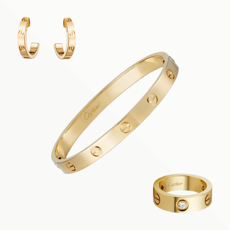 3‑Piece Set Yellow Gold Jewelry & Diamonds