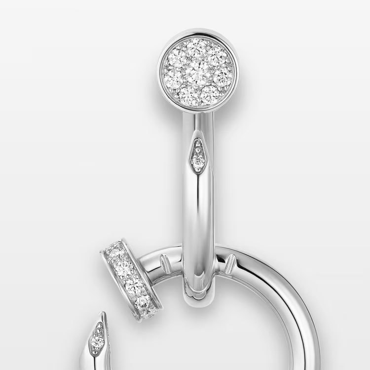 JUSTE UN CLOU EARRINGS, DOUBLE, DIAMONDS