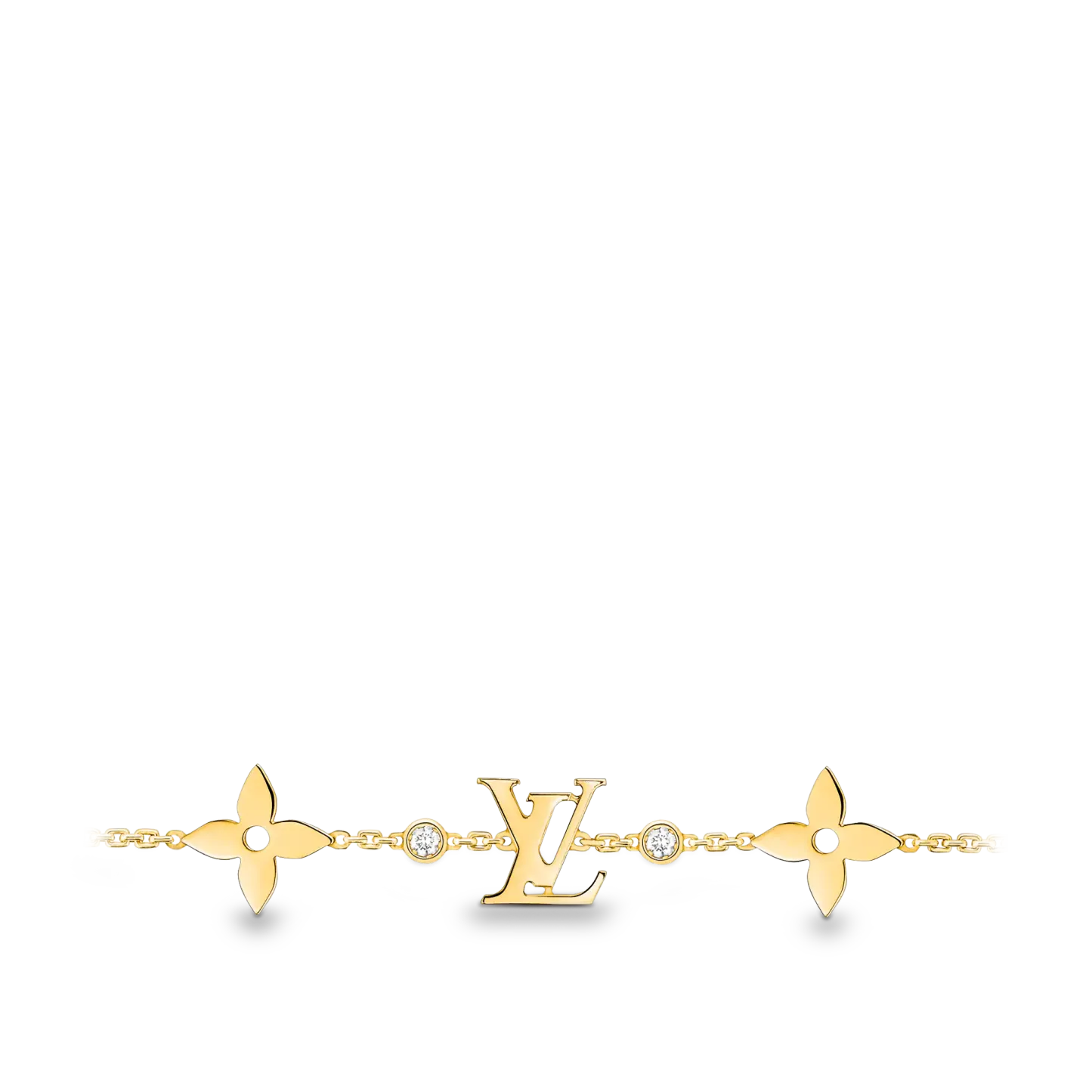 IDYLLE BLOSSOM MONOGRAM BRACELET, YELLOW GOLD AND DIAMONDS