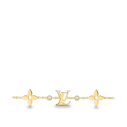 IDYLLE BLOSSOM MONOGRAM BRACELET, YELLOW GOLD AND DIAMONDS