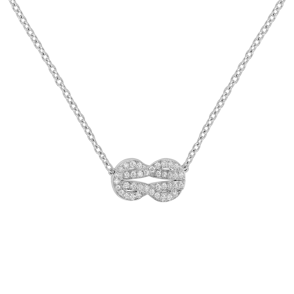 CHANCE INFINIE NECKLACE 18K WHITE GOLD AND DIAMONDS MEDIUM MODEL