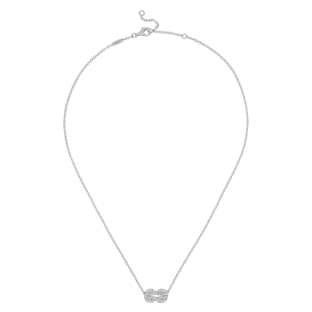 CHANCE INFINIE NECKLACE 18K WHITE GOLD AND DIAMONDS MEDIUM MODEL