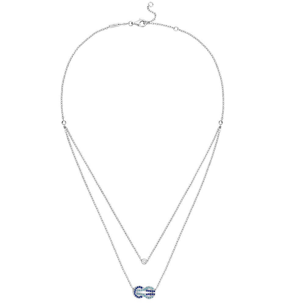 CHANCE INFINIE NECKLACE MEDIUM MODEL 18K WHITE GOLD DIAMOND PAVED