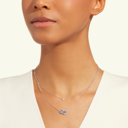 CHANCE INFINIE NECKLACE MEDIUM MODEL 18K WHITE GOLD DIAMOND PAVED