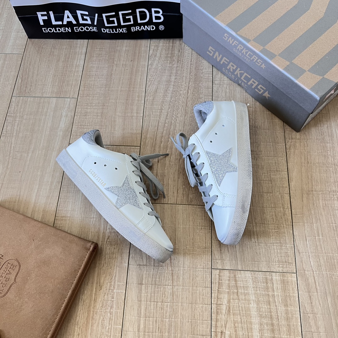 silver Swarovski crystal star and heel tab