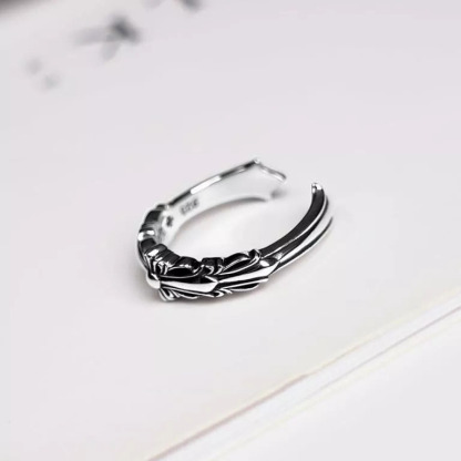 BABY DOUBLE FLORAL CROSS RING