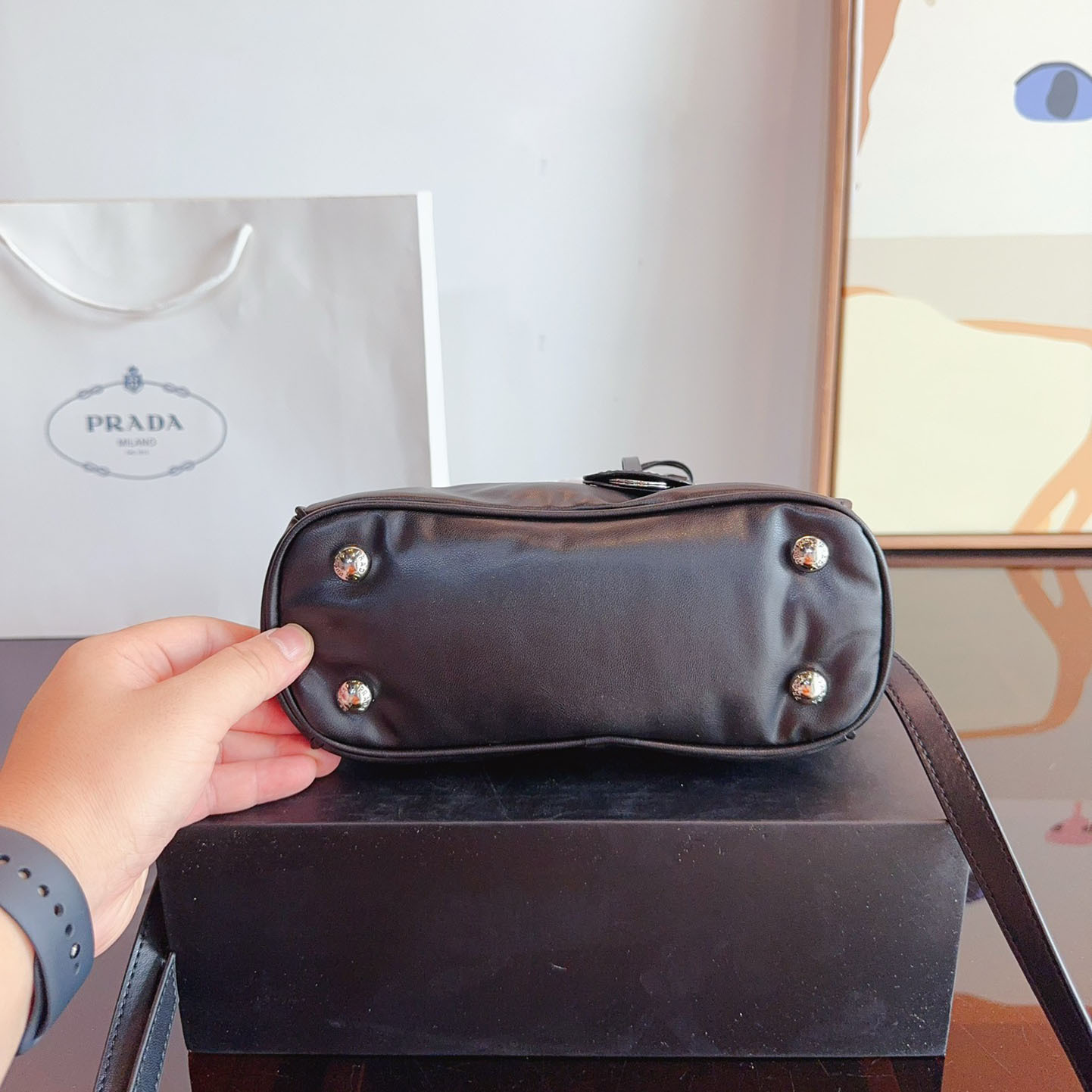 Galleria small Saffiano patent leather bag