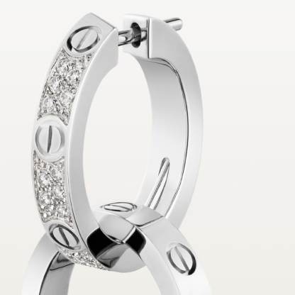 LOVE EARRINGS, MULTIWEAR, HALF-PAVED