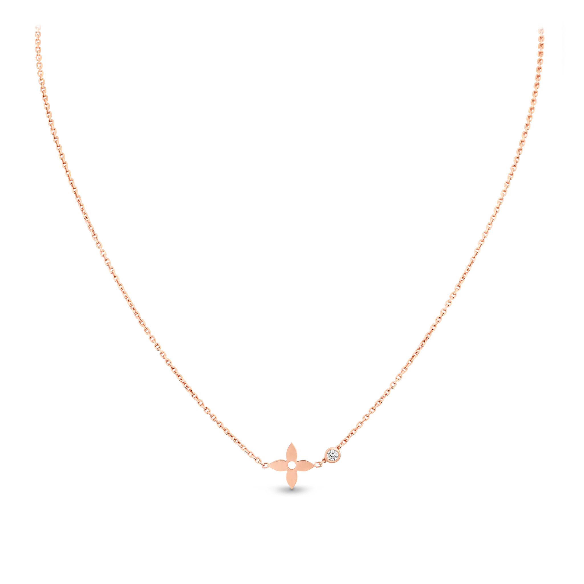 Idylle Blossom pendant, pink gold and diamond