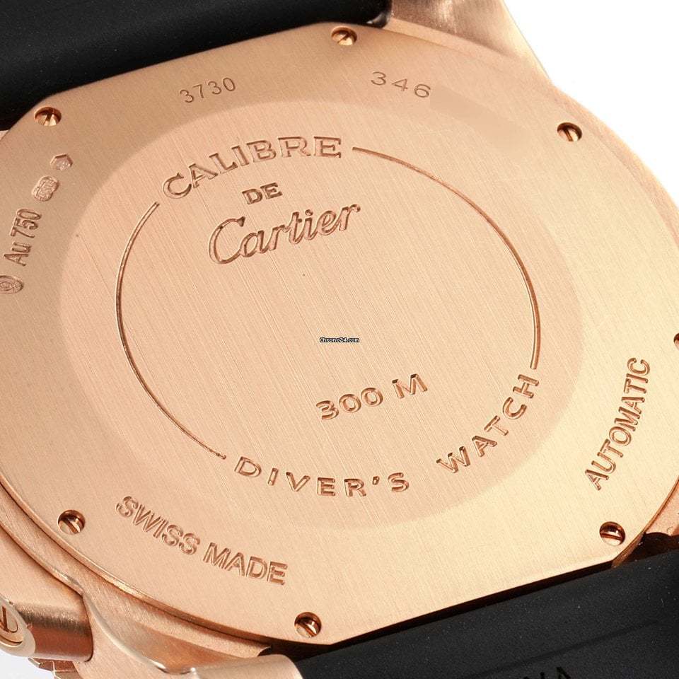 Cartier Calibre Rose Gold Black Dial Automatic Mens Watch