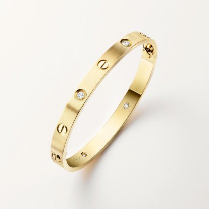 LOVE bracelet, classic model, brushed, 4 diamonds