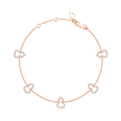 Wulu sautoir bracelet in 18K rose gold with diamonds