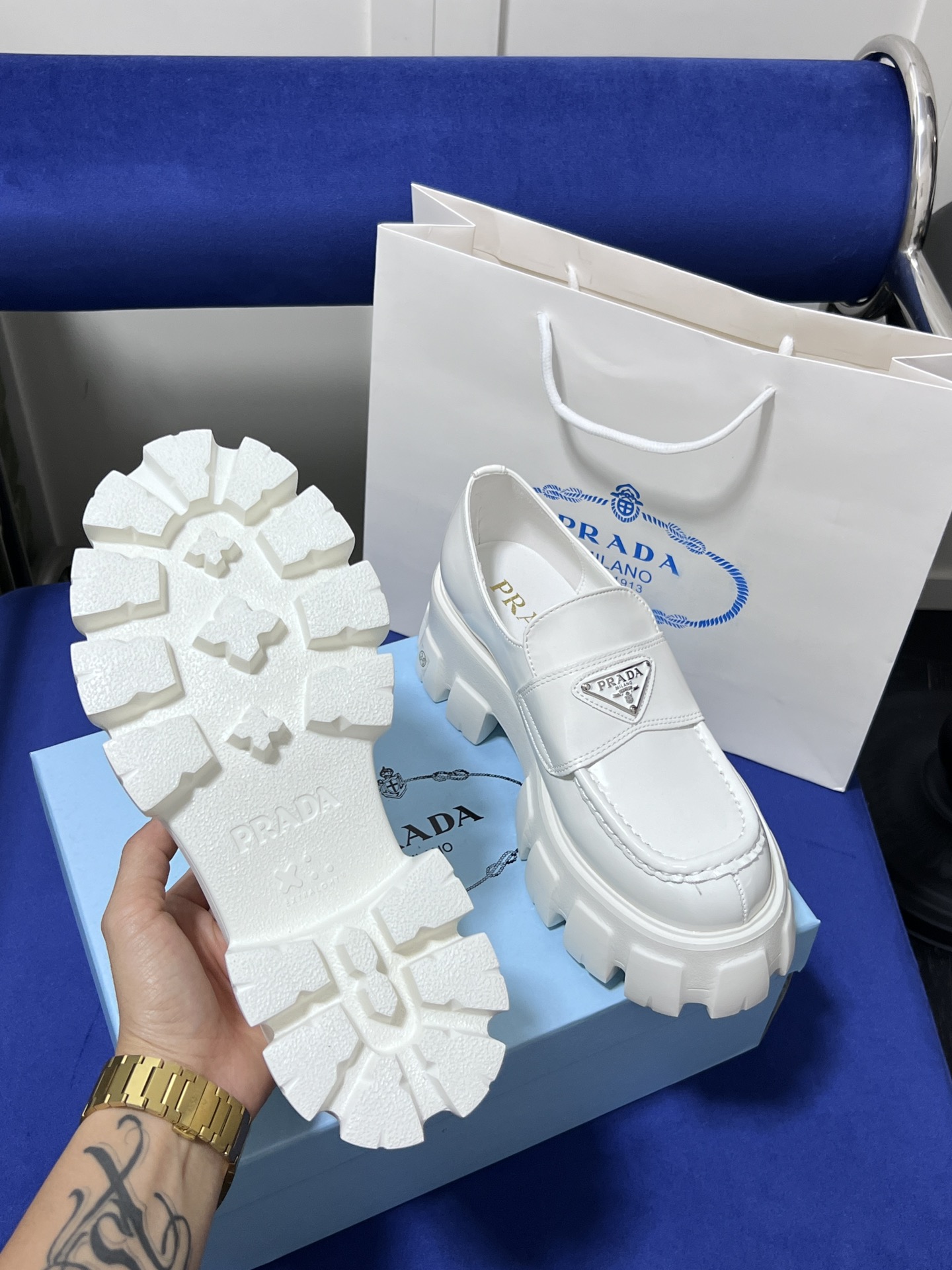 Brushed leather Monolith loafers