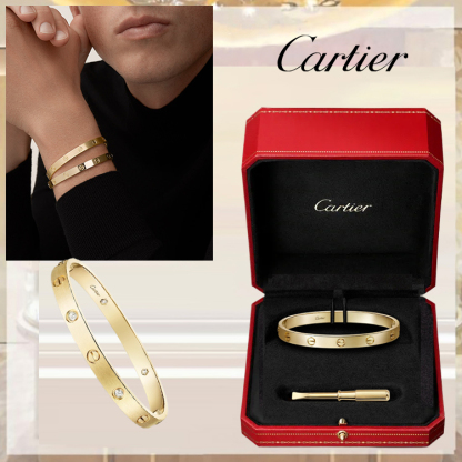 LOVE BRACELET, CLASSIC MODEL & LOVE BRACELET, CLASSIC MODEL, BRUSHED, 4 DIAMONDS