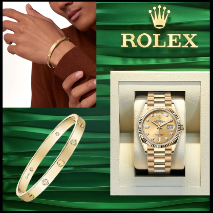 ROTHTLEX DAY-DATE 36 OYSTER & LOVE BRACELET, CLASSIC MODEL, 4 DIAMONDS