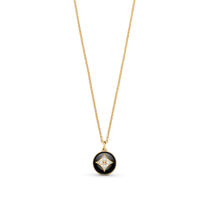 B Blossom Medallion, Yellow Gold, White Gold, Onyx And Diamonds