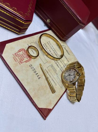 LOVE BRACELET + LOVE RING + 33MM BALLON BLEU WATCH