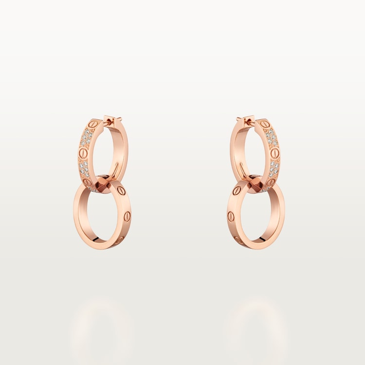 LOVE EARRINGS, MULTIWEAR, HALF-PAVED