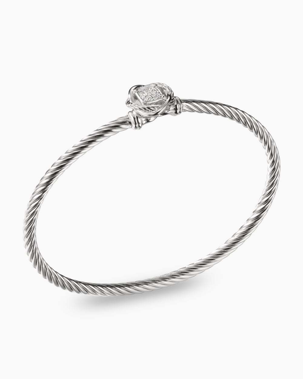 Infinity Bracelet Sterling Silver with Diamonds, 3mm