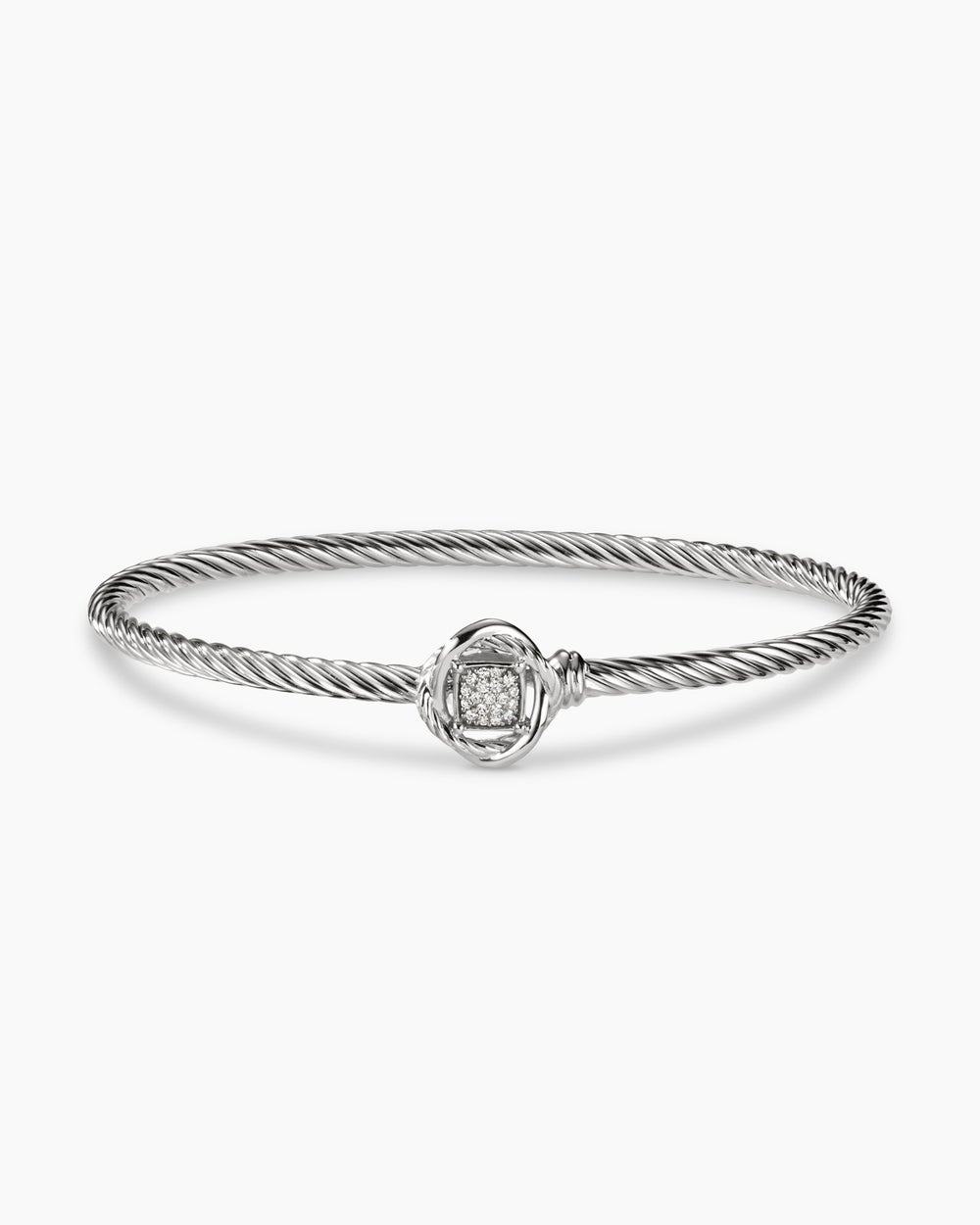 Infinity Bracelet Sterling Silver with Diamonds, 3mm