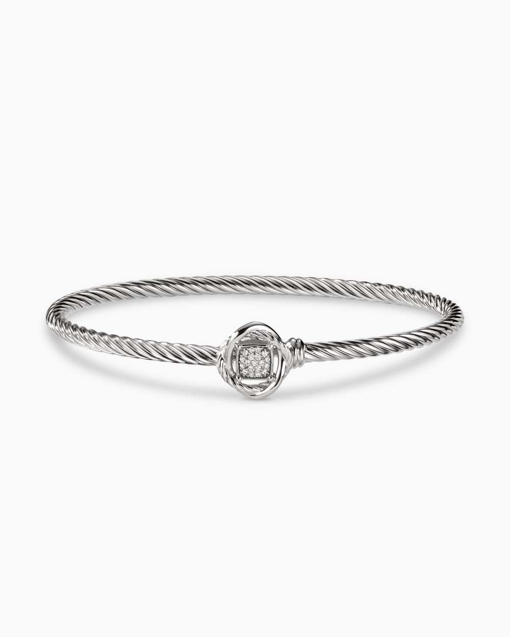 Infinity Bracelet Sterling Silver with Diamonds, 3mm