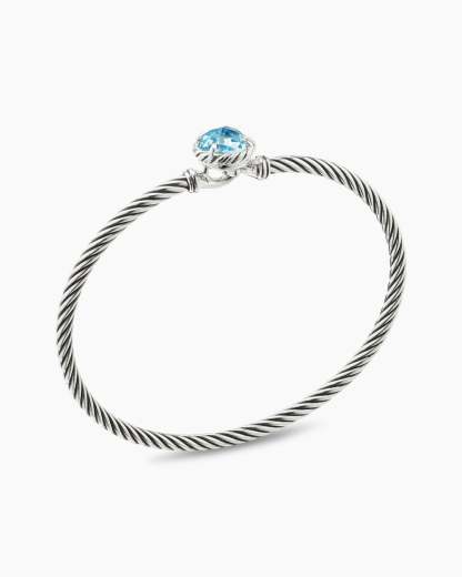Petite Chatelaine庐 Bracelet Sterling Silver with Blue Topaz, 3mm