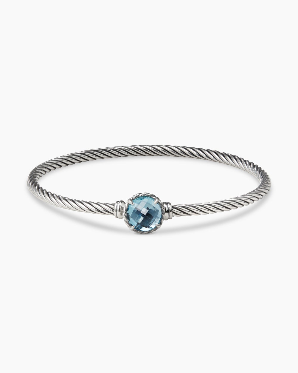 Petite Chatelaine庐 Bracelet Sterling Silver with Blue Topaz, 3mm