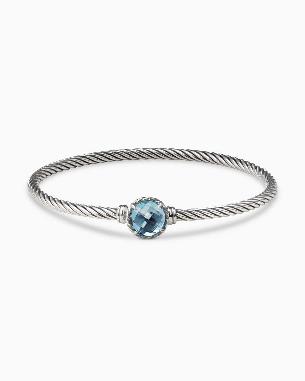 Petite Chatelaine庐 Bracelet Sterling Silver with Blue Topaz, 3mm