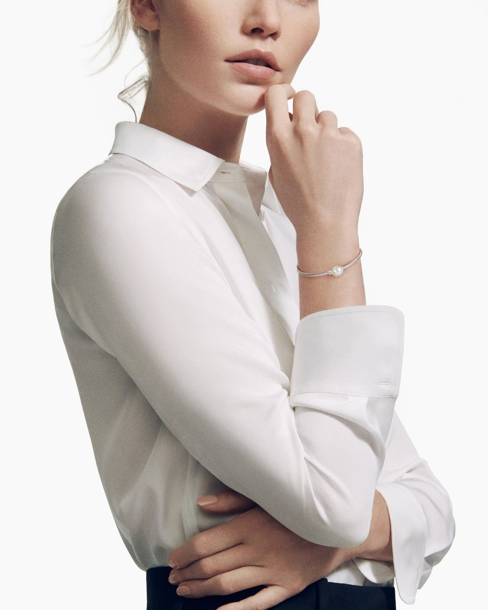 Petite Chatelaine庐 Bracelet Sterling Silver with Pearl, 3mm