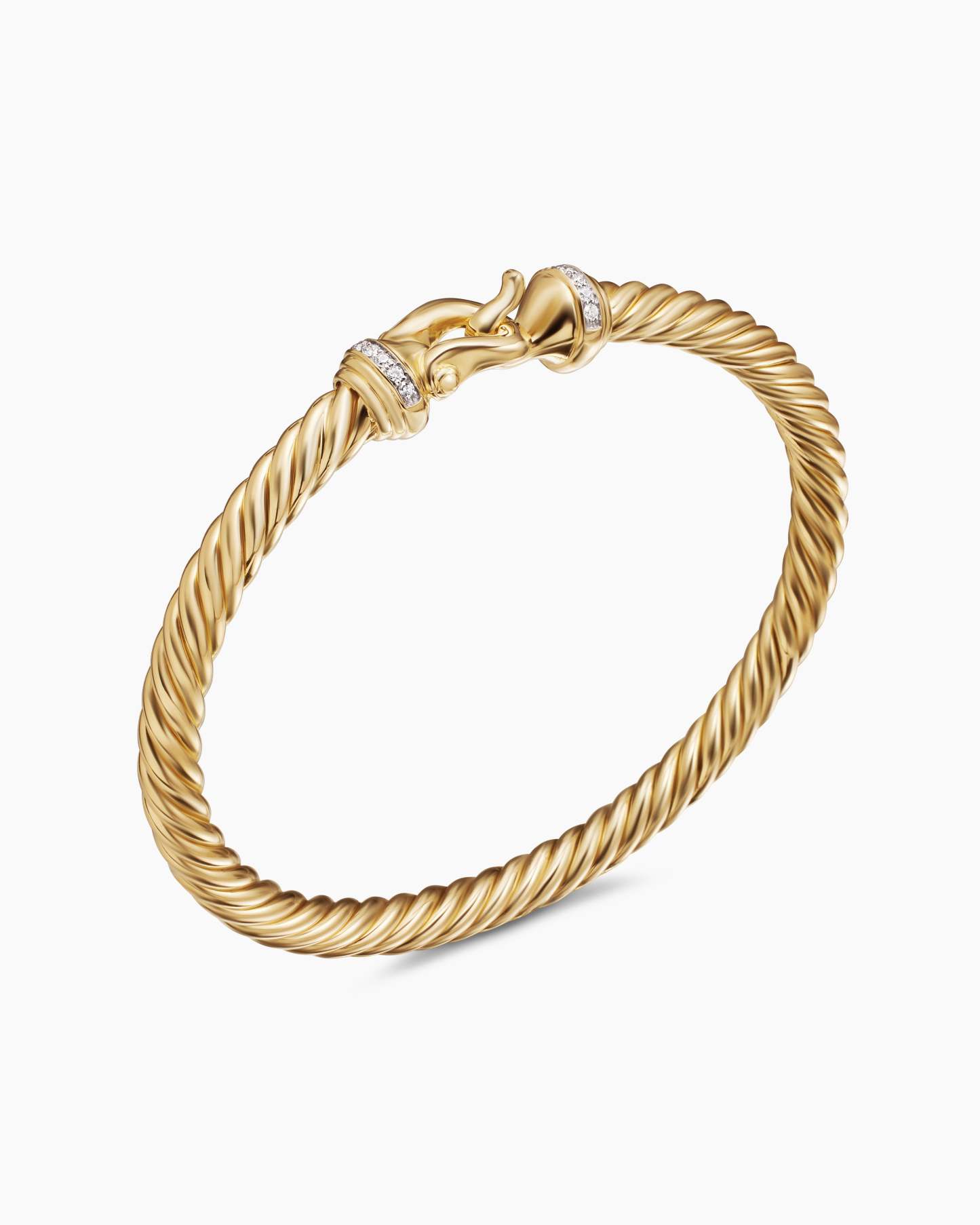 Buckle Cablespira® Bracelet 18K Yellow Gold with Diamonds, 5mm