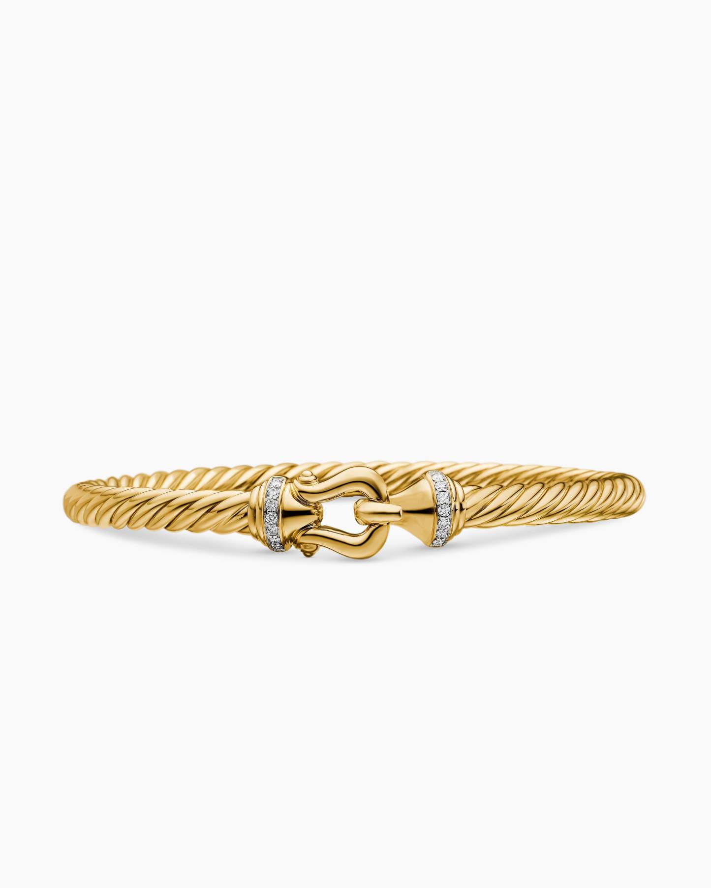 Buckle Cablespira® Bracelet 18K Yellow Gold with Diamonds, 5mm