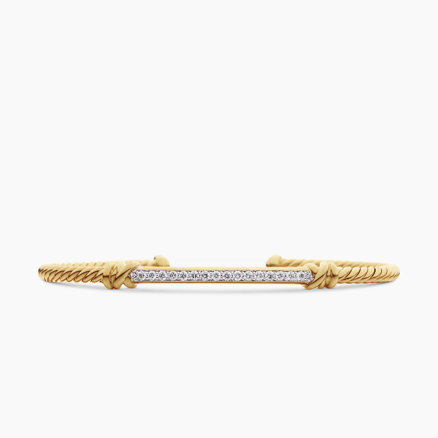Petite Helena Cablespira® Station Bracelet 18K Yellow Gold with Diamonds, 3mm