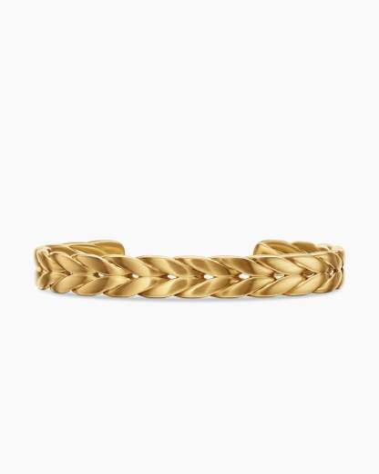 Chevron Collection for Men Chevron Cuff Bracelet 18K Yellow Gold, 9mm