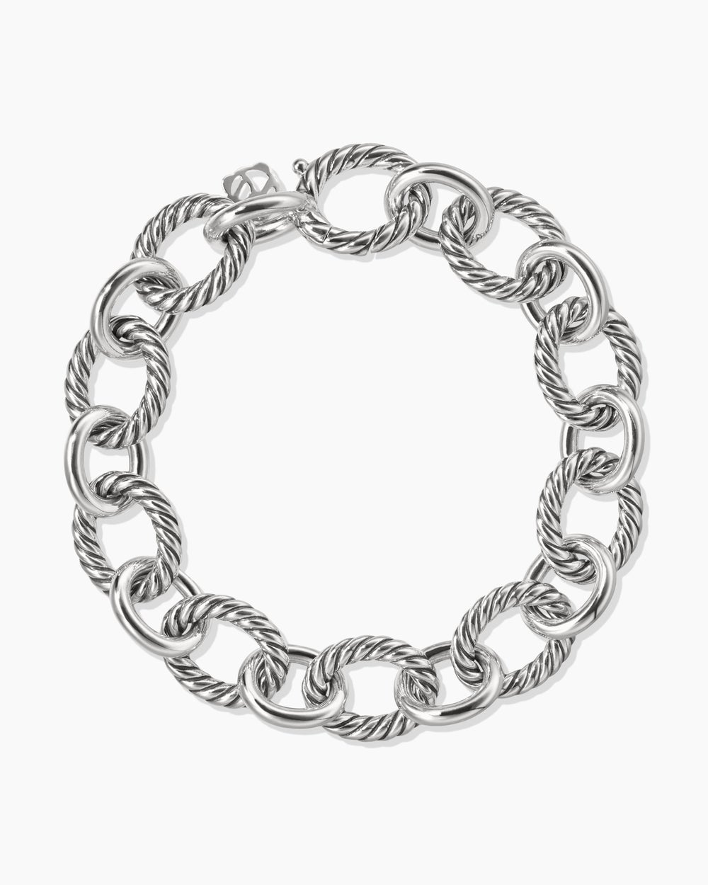 Oval Link Chain Bracelet Sterling Silver, 12mm