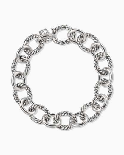 Oval Link Chain Bracelet Sterling Silver, 12mm