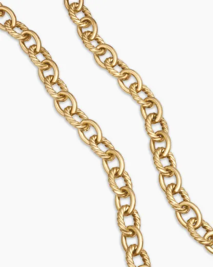 Oval Link Chain Necklace 18K Yellow Gold, 16mm