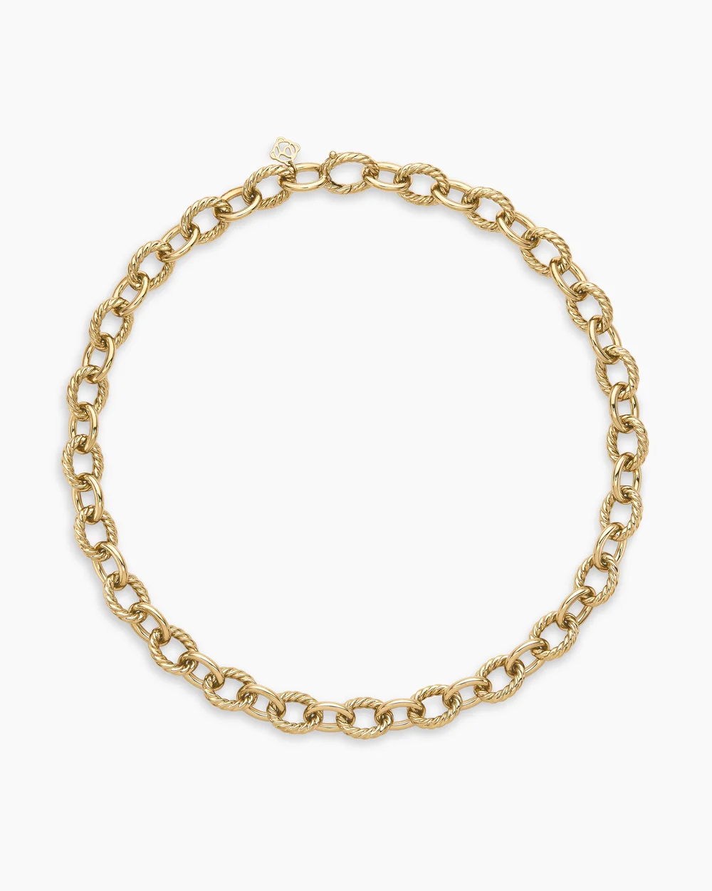 Oval Link Chain Necklace 18K Yellow Gold, 16mm