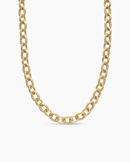 Oval Link Chain Necklace 18K Yellow Gold, 16mm