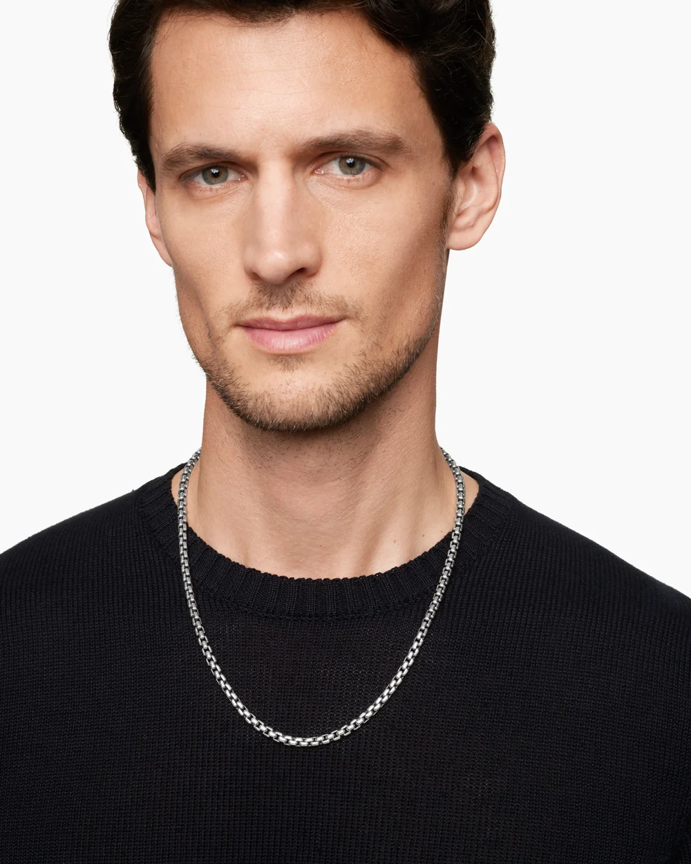 Box Chain Necklace Sterling Silver, 5mm