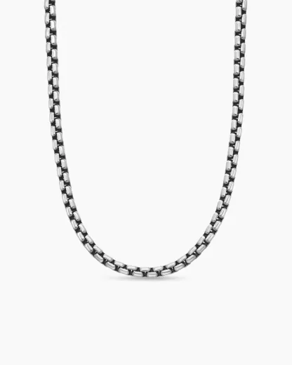 Box Chain Necklace Sterling Silver, 5mm