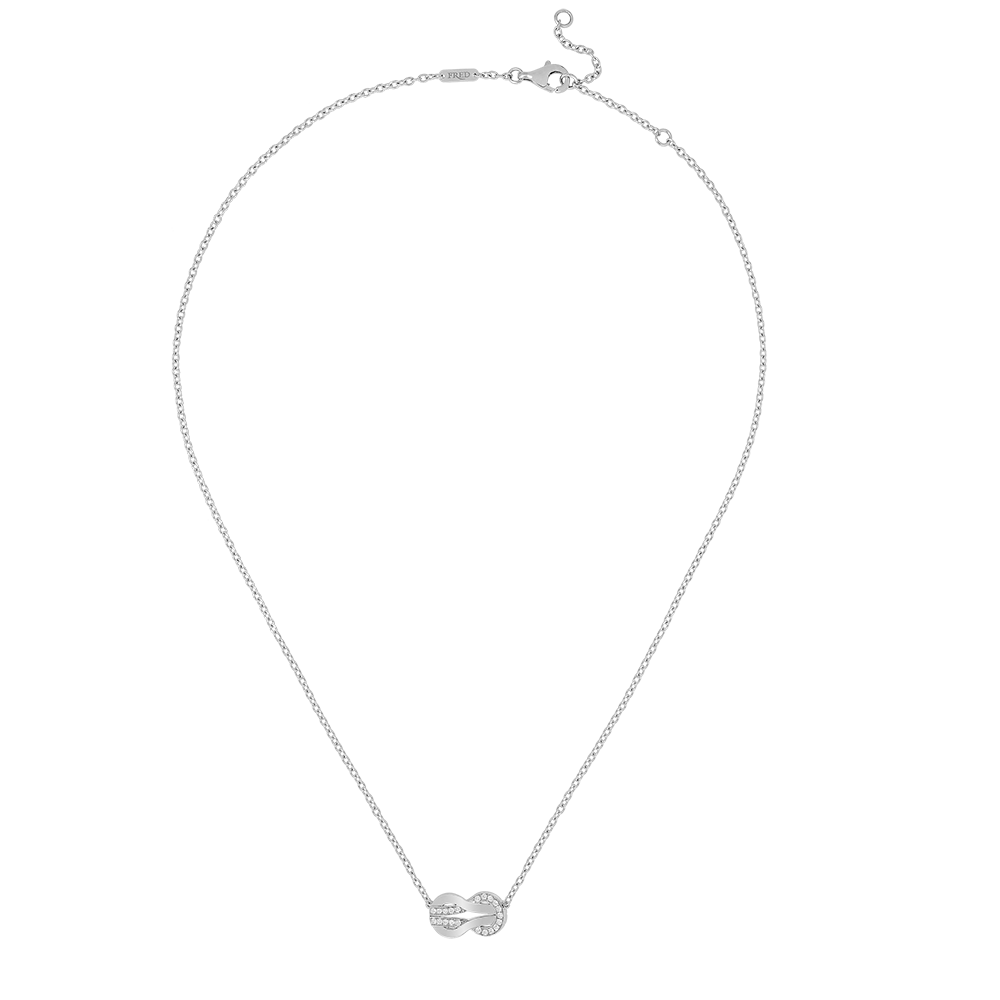 CHANCE INFINIE NECKLACE 18K WHITE GOLD AND DIAMONDS MEDIUM MODEL