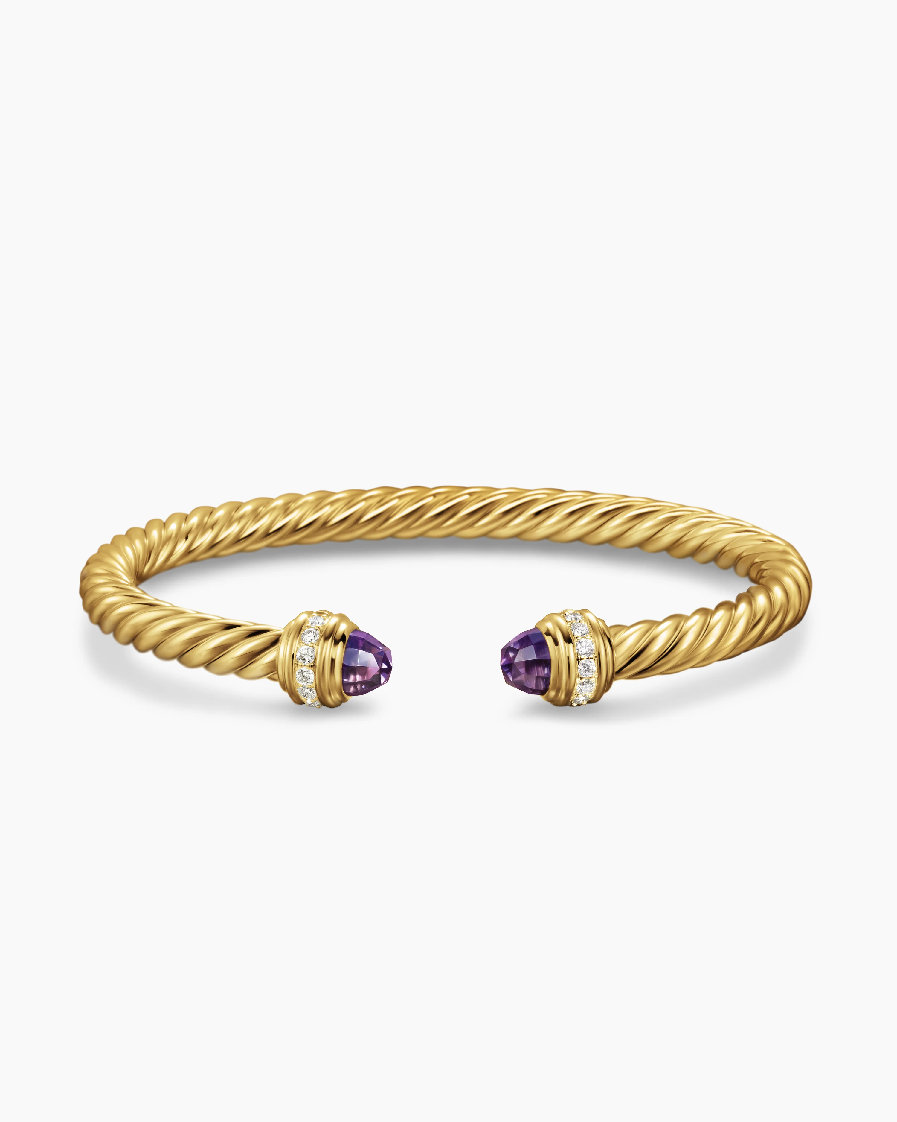 Classic Cablespira庐 Bracelet 18K Yellow Gold with Amethyst and Diamonds, 5mm