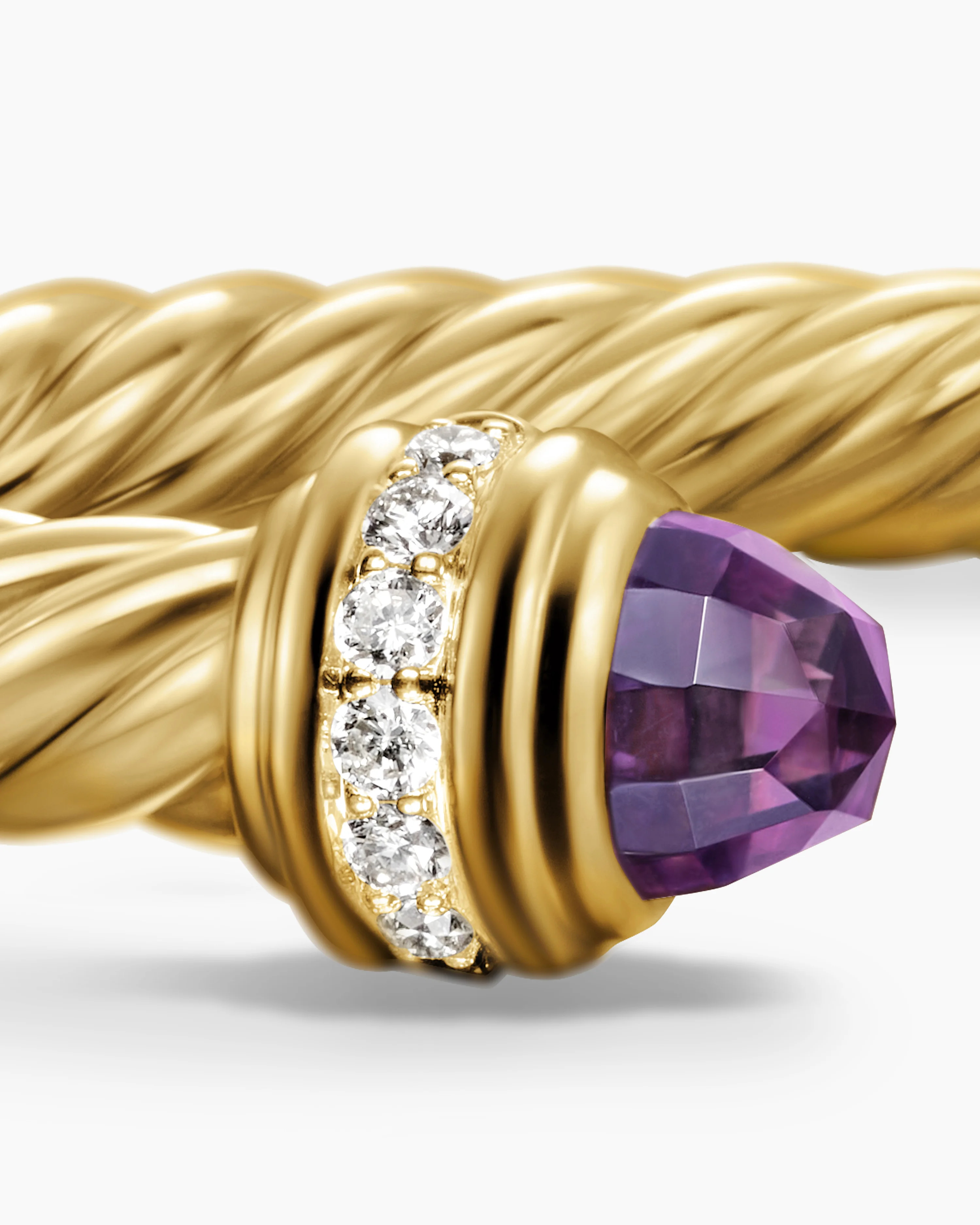 Classic Cablespira庐 Bracelet 18K Yellow Gold with Amethyst and Diamonds, 5mm